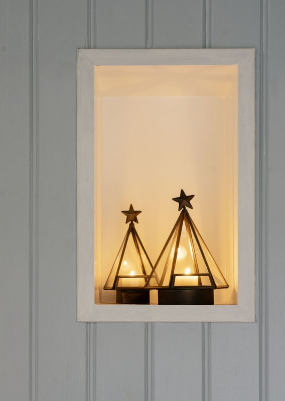 Madam Stoltz Julelykt i jern og glass – Aged Brass